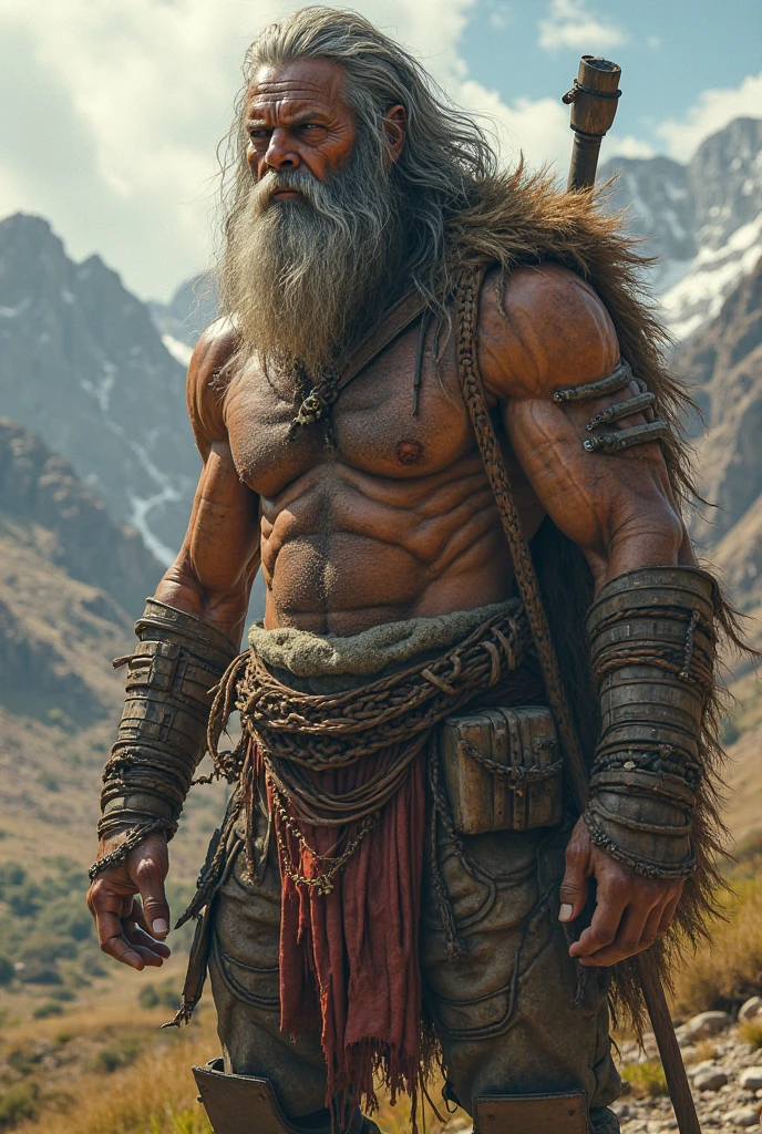 Create a muscular old man 
