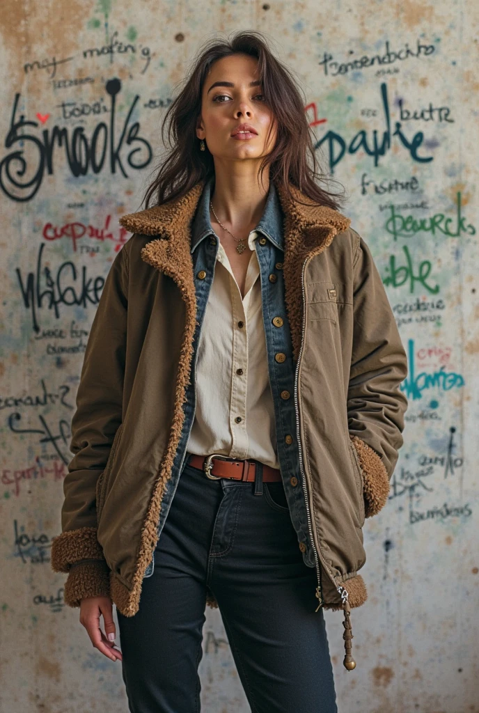 beautiful woman (K4yl4hZ4nd3r-410:.99), ((portrait)), (closeup:1.2), ((from the waist up)), ((( A fairytale land where magical creatures live and thrive :1.2 ))), natural skin texture, (( Fleece vest and skinny jeans :1.2)), 24mm, 4k textures, soft cinematic light, adobe lightroom, photolab, hdr, intricate, elegant, highly detailed, sharp focus, ((((cinematic look)))), soothing tones, insane details, intricate details, hyperdetailed, low contrast, soft cinematic light, exposure blend, hdr, faded, now, ("I've got a bad feeling about this.":1.1)