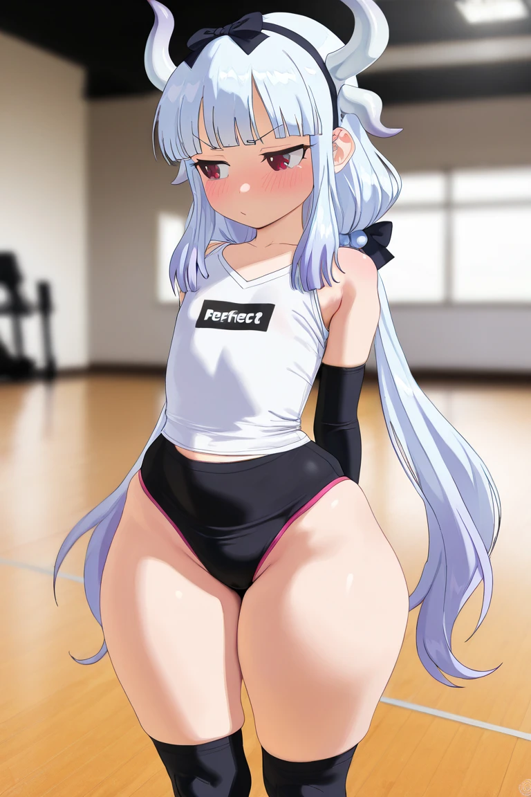 1、girl with、a smile、pupils、gymnastic suit、Knees、armful、Sit up、school ground、(small tits)、movement、