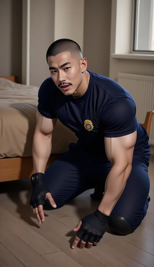 25 years old, a Japanese policeman, police cap