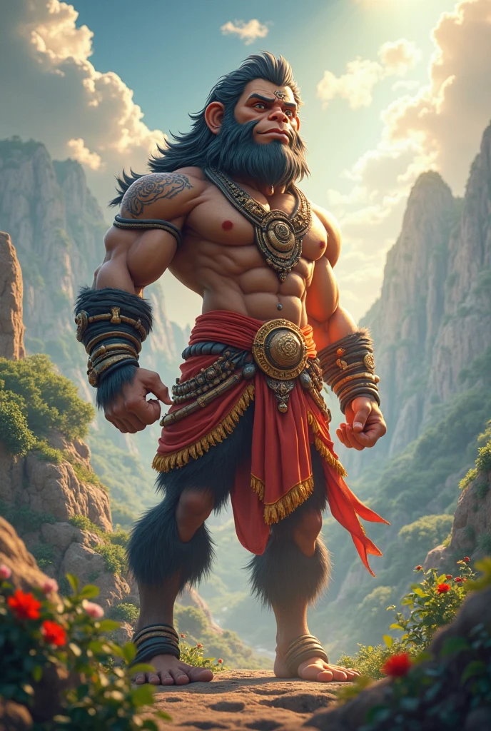 Black myth wukong the monkey king with the logo from the game really realistic like in the game