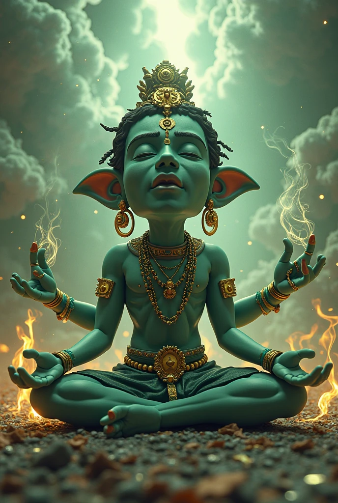 Lord Krishna & Lord Ganesha pulsing sunshine bliss & cosmic love & abundance & healing to all beings
