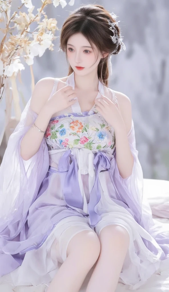 best quality, detailed, beautiful, insanely detailed, absurdres,perfect anatomy,
Japanese woman,black hair,27 years old,
(slender),
(small breasts),(from front)
ancient castle, shedding tears, squatting, legs spread, looking to the side, hime cut, (light purple princess clothes:1.2), (white Scanty), (showing off panties:1.1),earrings, necklace, dutch angle shot