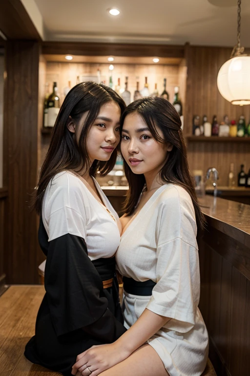 photograph、Japanese women、Large Breasts、On all fours、Shortcuts、yukata、Cleavage、Izakaya、Two people