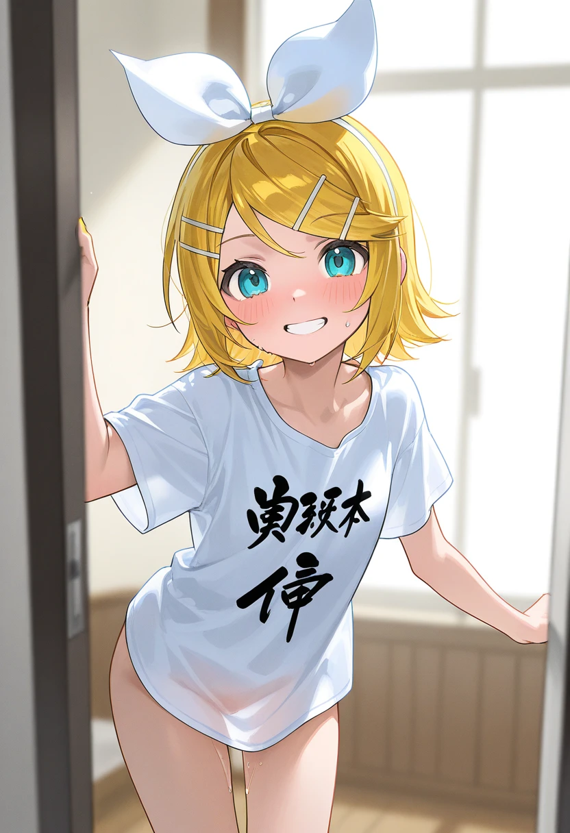 (masterpiece), Best quality, expressive eyes, perfect face,1 girl, One, flat chest , simple background, short hair,small breasts,nude,Full Length,yellow hair,Lion's ears,Blue eyes
