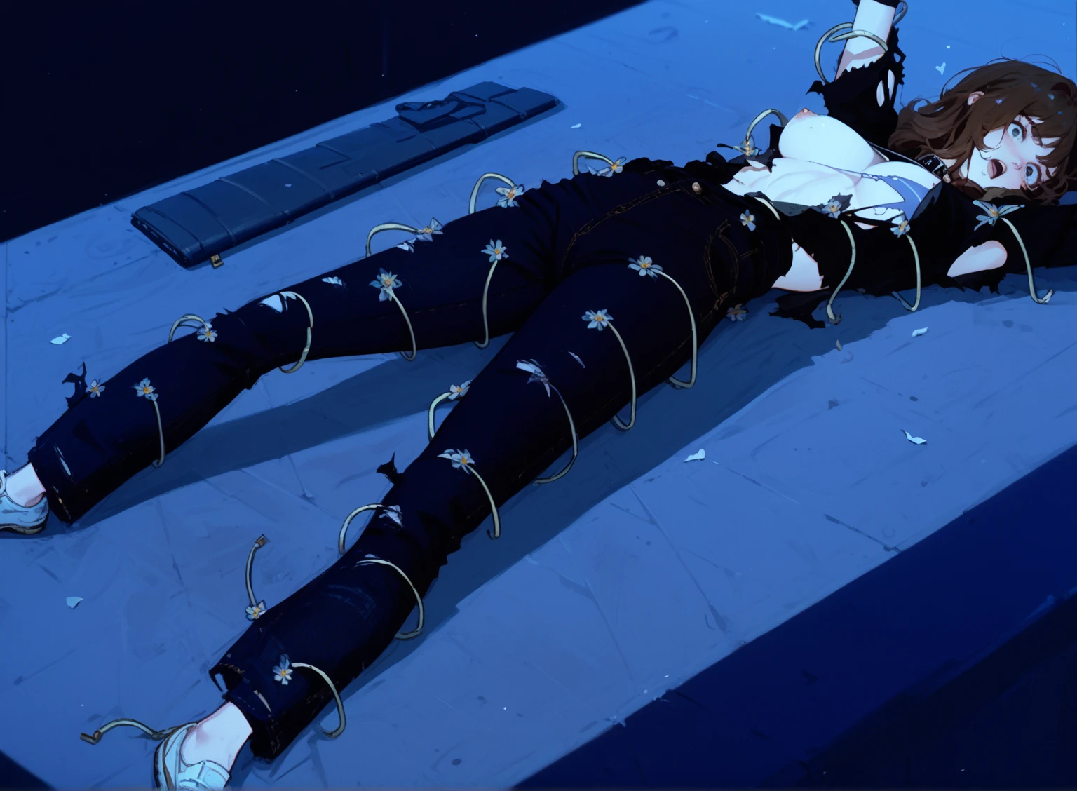 anime styling, Boy sitting on a gaming chair, with money in hands and on the table, behind him a computer, freezing weather, vivid colors, cinematic shading, CG anime