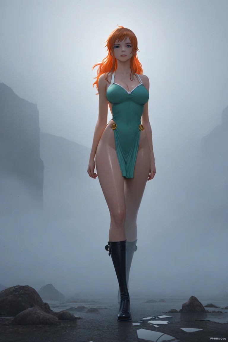 A 1950s Pin-Up Girl style , (((beautiful super model face symmetrical))) , ), cinematic shot, dramatic, dramatic lighting, beach babe, complete figure standing in water, , colourful hat, hourglass figure, high heel shoes
