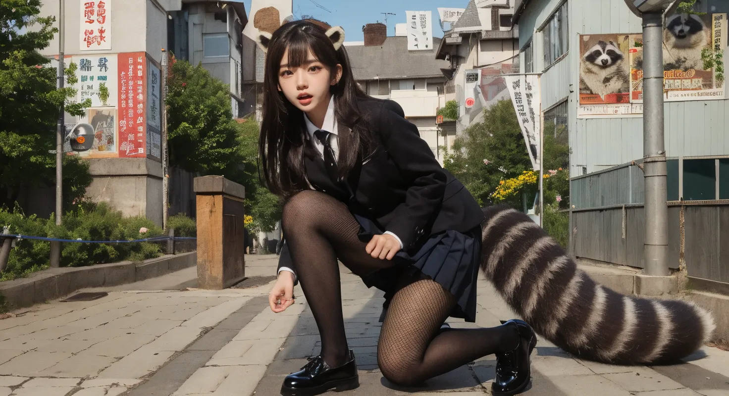 ((masterpiece)), (best quality), official art, highly detailed, detailed background, photorealistic, 
1girl, solo, mcgeealice, green eyes, blood on stomach, long hair, school uniform,(blazer:1.5), 
jacket, ne, shirt, miniskirt, barefoot,  
full body, 
a cat, blood on ground, 
 <lora:americanmcgee_alice:0.9>
