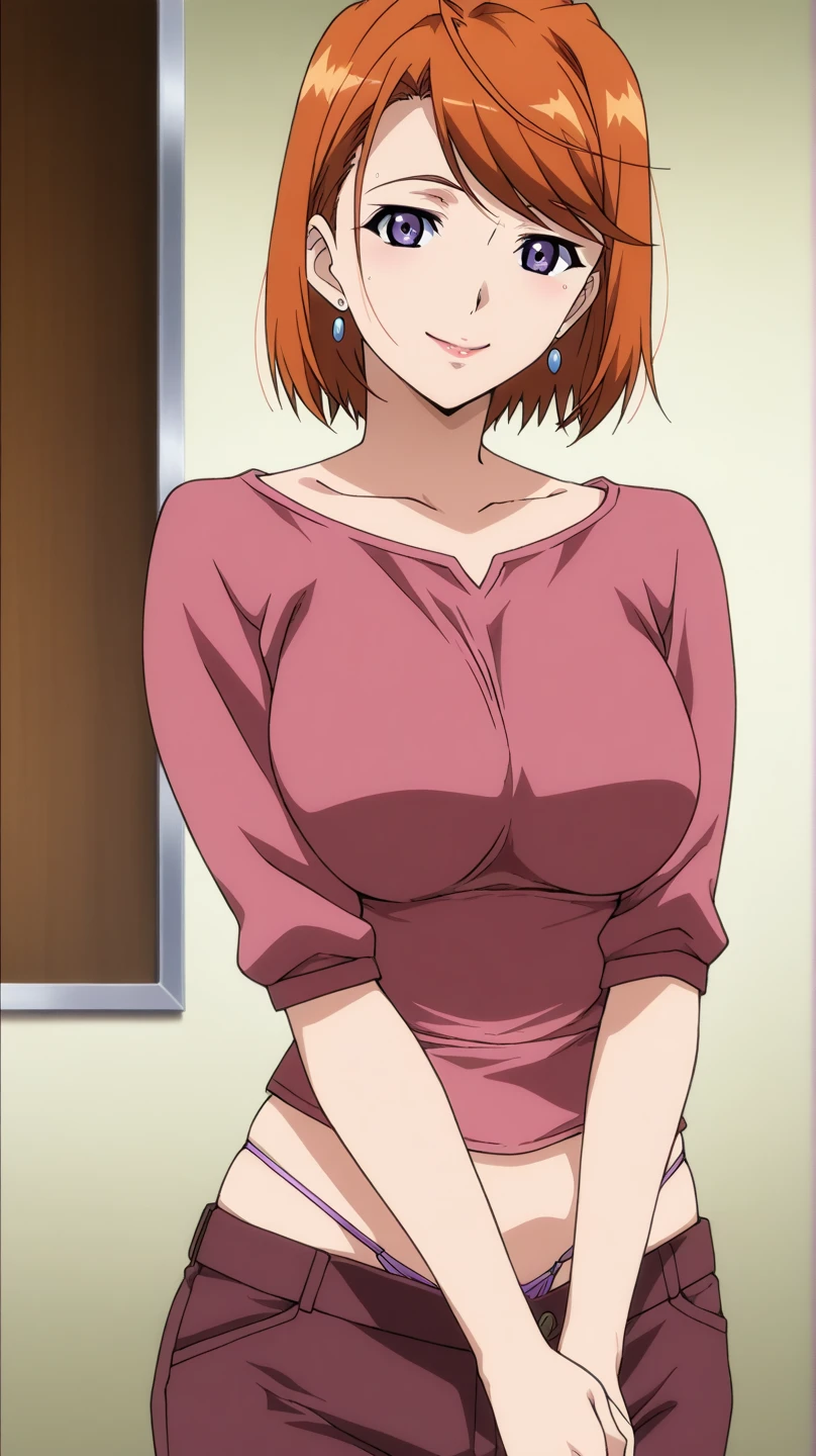 Nausicaa, 1 girl, alone, cute, shy, (カメラeye線)、Red earrings, Brown Hair, (Smiling Kindly), (Large Breasts),whole body, (naked), Are standing, (Perfectly detailed anatomy, Beautiful Face&eye)