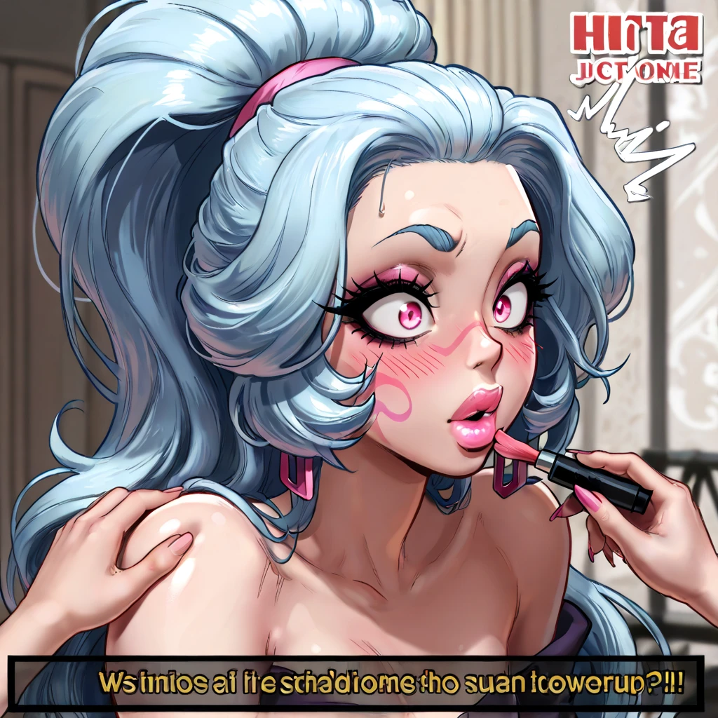 An Arabic woman, milf, with big natural breasts, big rounded ass, wide mouth, wear silk hijab, army print Bikini, army print stocking, 7-inch high heels, PU Leather Slave Collar Sexy Rhinestone Choker Necklace, make-up, lipstick, polished nails, body tattoos, kneeling on the floor, inside a military base, surrounded by a lot of dicks, they cum on her face, she is got a dick deep in her throat, deepthroat, pov, shot from above, full frame.