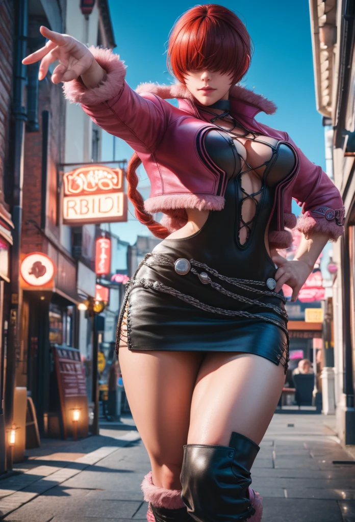 (ultra realistic,32k, masterpiece:1.2),(high detailed skin:1.1),( high quality:1.1),
<lora:takeba_yukari:0.8>takeba_yukari, short hair, choker, jewelry, earrings, dress, jacket, blurry background,, huge breast,large breast,fighting stance, <lora:add_detail:0.98>,
(volumetric lighting:1.1),