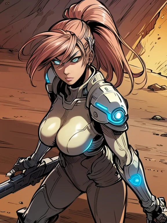 a full body shot of a woman (Mara Jade) of transcendent beauty, crouching. holding a purple lightsaber. Very detailed face and skin texture, detailed eyes, double eyelids.