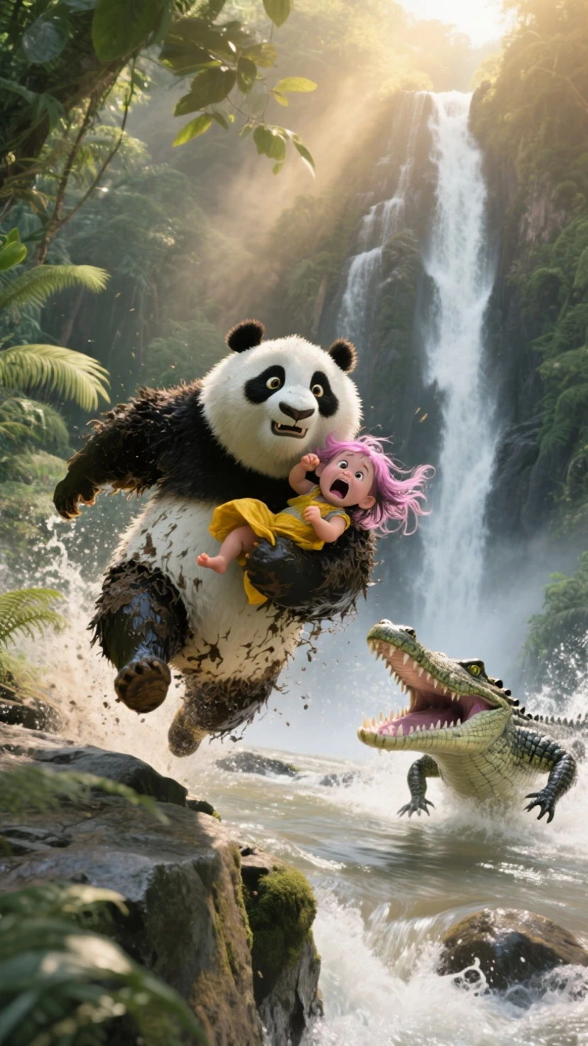 "A hyper-realistic yet Pixar-style cute image of an anthropomorphic elephant dressed as a ninja. The elephant has a human-like body but retains adorable pachyderm features such as large ears and a trunk, wearing a small-sized traditional ninja outfit with a mask and holding a tiny shuriken. The setting is a charming, animated Japanese forest with large, ancient trees and a whimsical, enchanting atmosphere."