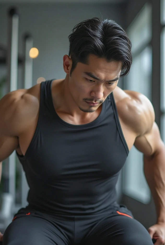 8k images, Shot with a high quality Fuji 45 camera., Pixels, best quality, Masterpiece:1.2), (realistic, photo-realistic: Southeast Asian men with round faces, Open the aperture wide., professional lighting, Sony A7R4, 50 mm sitting lens. 2 Long-haired Southeast Asians with round faces, Warm light, black eyes,abdominal muscles, The body is beautiful and strong., (digital painting, HDR, high contrast), 3d, 8K, 45,000,000 pixcls,,
