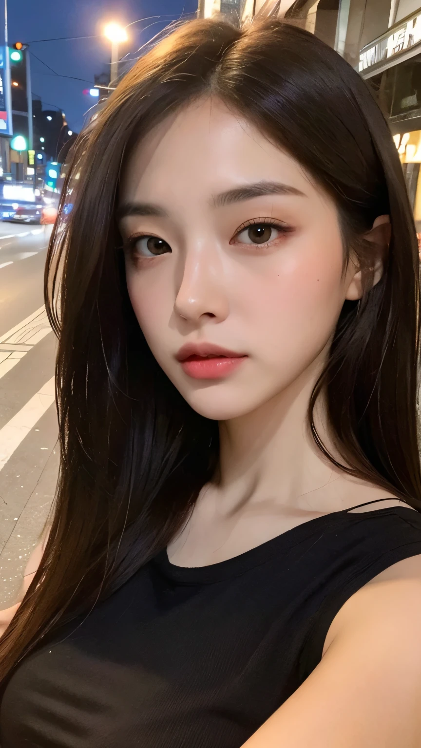 ((best quality, 8K, master piece:1.3)), sharp:1.2, beautiful woman with perfect figure:1.4, slim abs:1.2, ((layered hairstyles, huge tit:1.3,cleavage:1.2)), (Long shirt with sheer white buttons：1.1），（rain，street：1.2），get wet：1.5，Highly detailed face and skin texture，detailed eye，double eyelid，look sideways at the camera