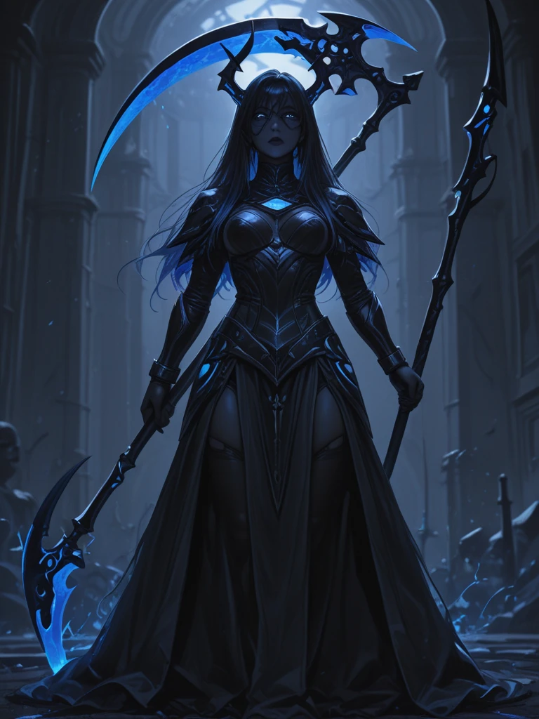 a female shadow at dusk, transforming into a dark entity (digital art, fantasy art, RPG art)
