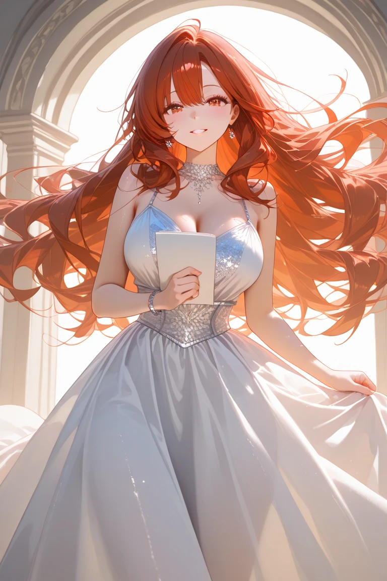 a woman with long orange hair and flowers in her hair is featured in a poster for alphonse mucha's the alphonse mucha by Alphonse Mucha, ((nami))