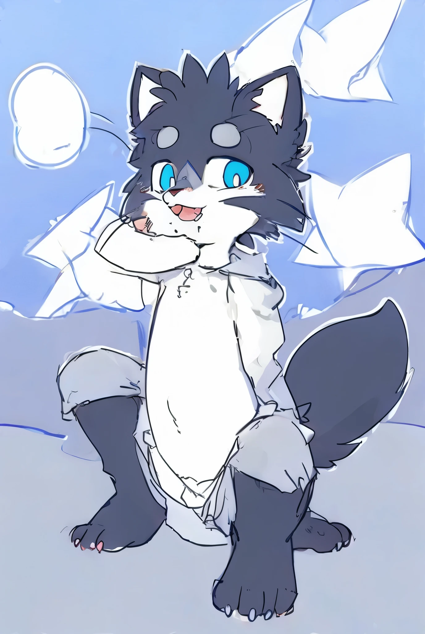 Light blue cute furry