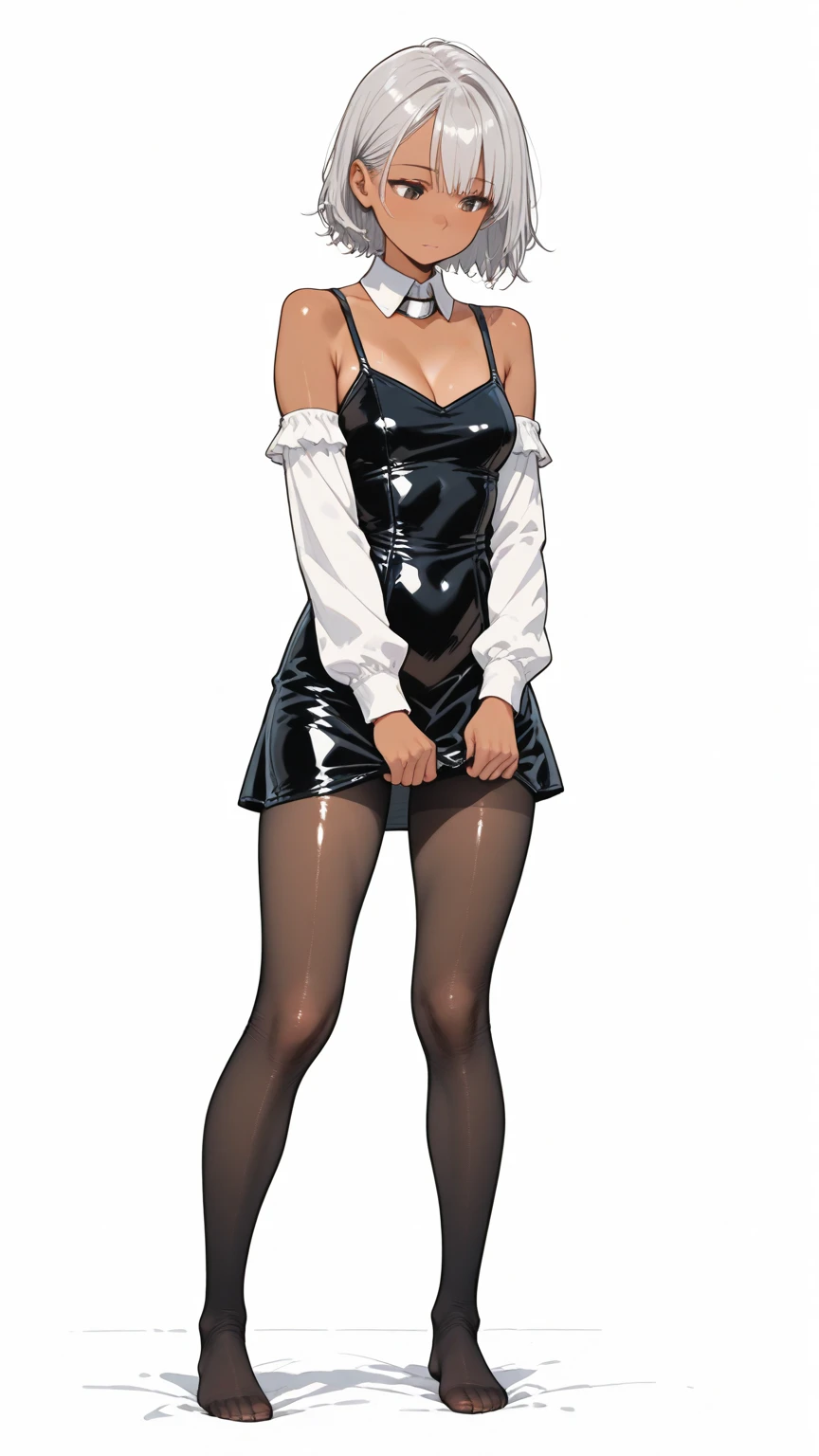 fullllbody, long-one-piece dress, Light and shadow, Magazine Cover, Face Detail, Light Europe and America, zora々Right, girl,, flat bangs, Glasses, High Ponytail, grin, Playful, lollipop, Round face, Little mouth, oral sexy, White skin, Ming Liang, Look up, Anime style, Modern, anaglyph, multiple monochrome, Best Quality, masutepiece