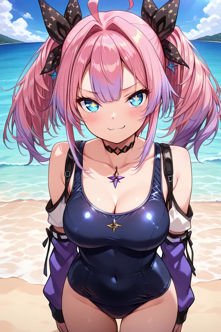 One girl, alone, smile,Large Breasts,, masterpiece, 最high quality:1.4,high quality, detailed,