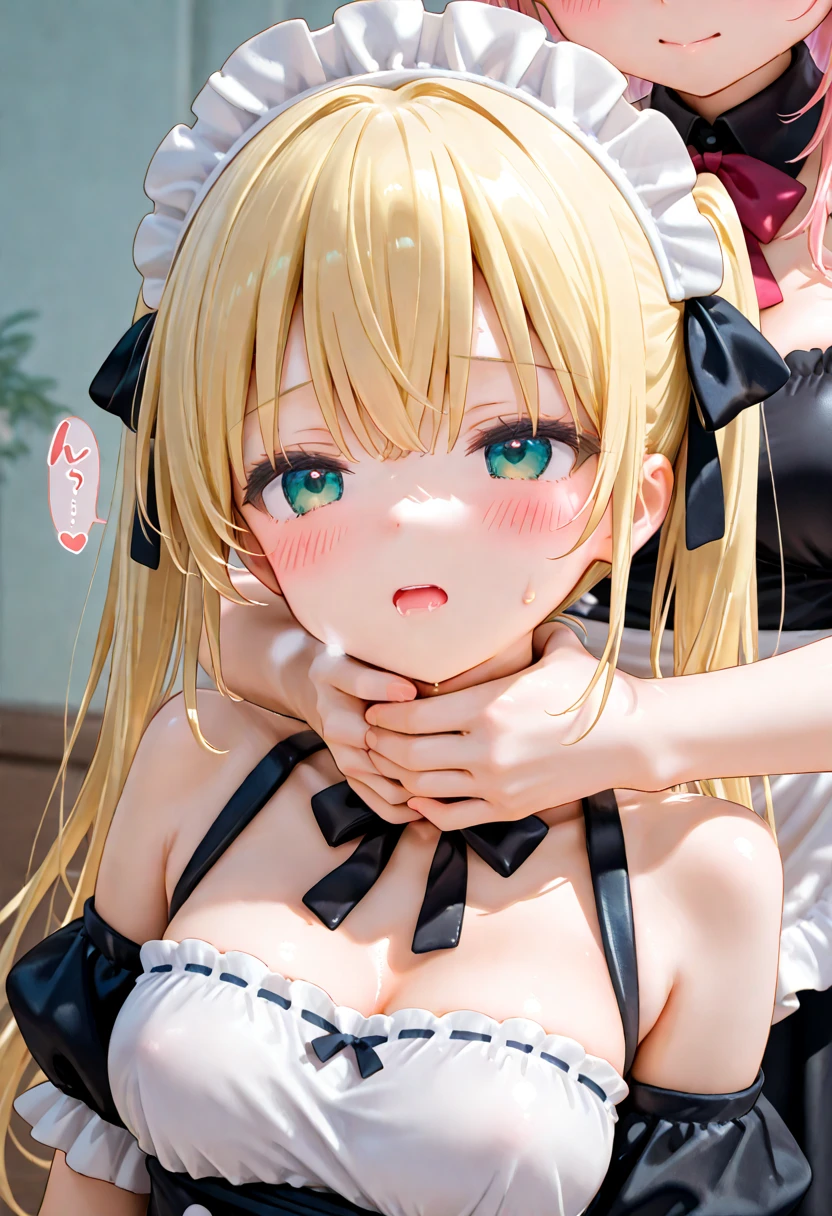 (( Sakuya, maid, Girl, pov, pov male body, pov body skin, hetero, blowjob, Deepthroat pov , penis )), (ultra close distance front face shot), (( niji illustration, midjourney, )), ceiling ,