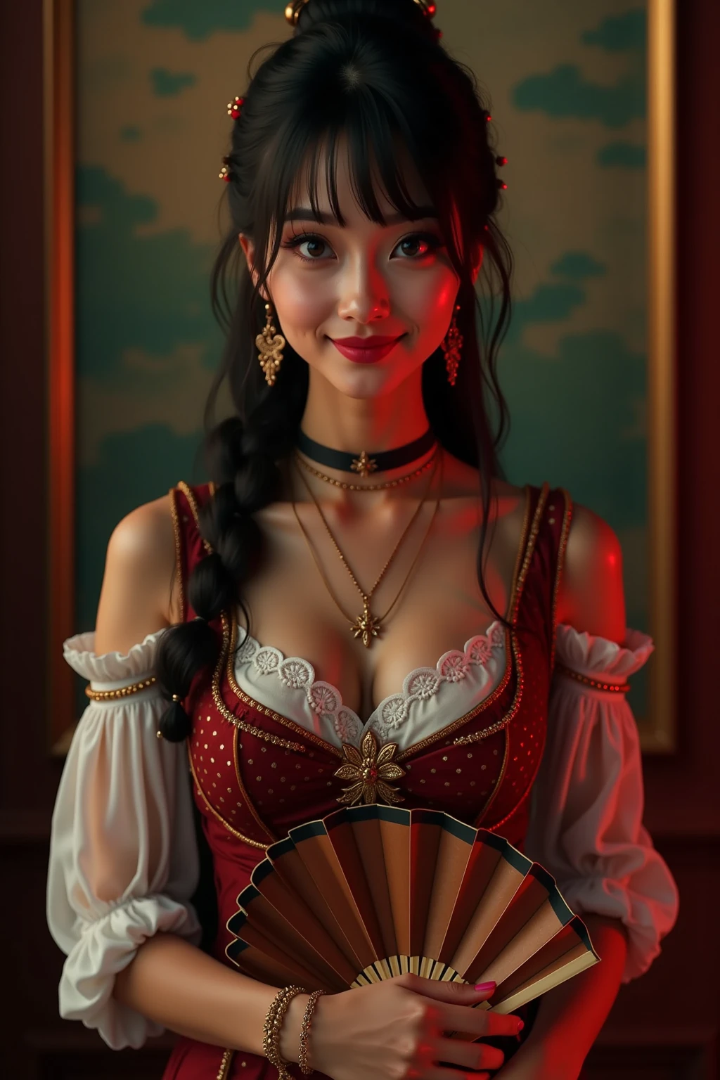 (Selfie Shot, From  above:1.4), big breasts, bountiful breasts, neckleace profundo, (Half Body Posttrait:1.4), (((red rose tattoos on arm and shoulder:1))), beautiful red rose tattoos, RAW UHD portrait photo of a 24-year-old blonde (Blue eyed woman) walking down a dark alley, natural breasts_b, night city background, (red sun dress), (neckleace), detailded (texturas!, body hair!, Glow Up, Farbe!!, Imperfections:1.1), highly detailded glossy eyes, (Looking at the camera), specular lighting, dslr, ultra quality, sharp focus, thank you sharp, dof, Film grain, (centred), Fujifilm XT3, clear as crystal, center of frame, cute face, sharp focus, street lamp, neon lights, bokeh, (dimly-lit), subtle, at night, (Night sky) detailded skin pores, greasy skin, suntanned, intricate eye detail,  ((deep cleavage 1.8, oily skin, oily body, huge perky breasts, curvy figure, standing, hands on waist, ))(erotic smile)) cameltoe 1.8, , yellow dress, 