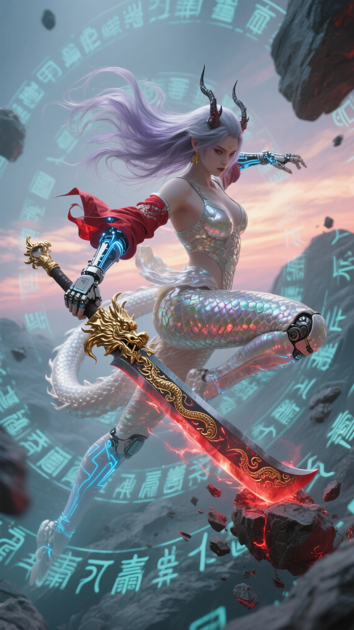 Arte oficial, fondos de pantalla unificados de 8K, ultra detallado, Beautiful and Aesthetic, obra maestra, mejor calidad, (dark magician gils ), (arte fractal: 1.4), 1girl, cabello rubio y largo, chino, hombros desnudos, falda corta, becerro, ombligo, muy detallado, Angle Dynamic, cowboyshot, (chaos in a more beautiful way), fluyendo, (colores brillantes), oc, (mitad: 1.2), china, (cielo volador de thangka: 1.5), (cinta: 1.3), (dream: 1.5), (hanfu: 1.5), Chinese dragon,  Chinese phoenix, (sonrisa: 0.5), (deidad china),