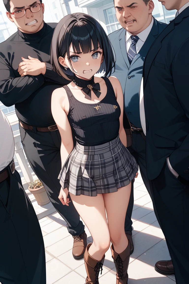UHD, retina, ccurate, anatomically correct, super detail, high details, high quality, best quality, HD, 4K, textured skin(((mkm1, short hai ))),2d cel anime, {{{katou megumi}}}, {{saenai heroine no sodatekata}}, brown eyes , ( medium breasts ,naked ,topless ,pussy ),pussy line ,nipple ,go commando, braless , 1girl,heart shaped pupils ,collar , netorare ,ruanyi0270,black dress dress , chain, choker, nipple piercing ,see-through, pelvic curtain, public