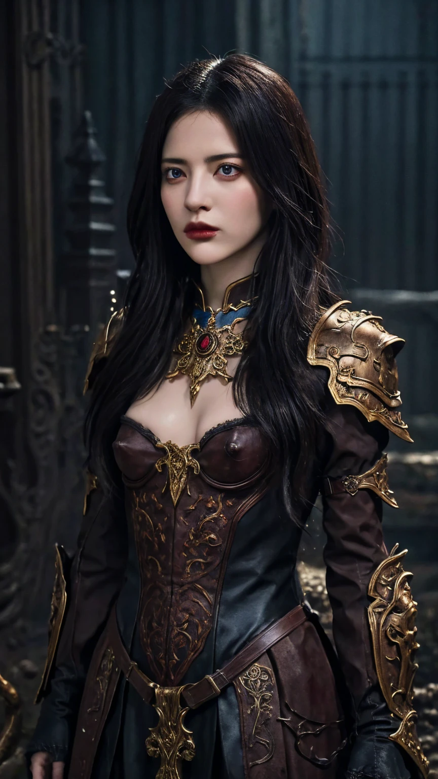 I love XXX:1.4,highest quality, masterpiece, (Very delicate and beautiful:1.2), Blurred Background, View Viewer, One Marian Rivera, Complete set of black silk lingerie:1.3,alone, Robber Girl, Red lips, blush,Edo Trapping Technique、 BDSM, Black Bodysuit, Golden corset, shibari, handcuffs, collar, (suspension:1.6), Exposing breasts, Arms tied, Put your arms behind your back, Suppressed, ((((Marian Rivera is a beautiful 30-year-old))))A luxurious golden interior with a baroque feel
