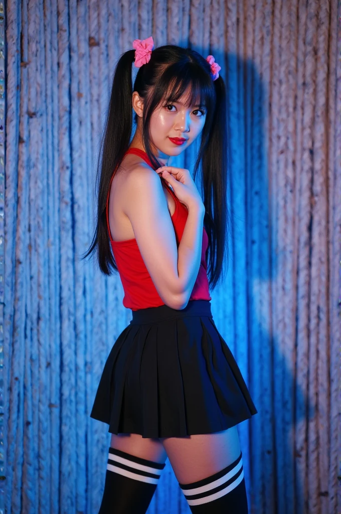 nsfw ,(8k, best quality, masterpiece, ultra highres:1.2), 1 girl , beautiful 22 year old woman named Tsukiko wearing frilled skirt,look back , microdress,panties, pantyshot, ass visible through thighs, thigh gap, short dress ,(photorealistic:1.4), small breasts, dynamic pose, erotic pose ,official art, extremely detailed CG unity 8k wallpaper, ultra high res, professional photography,  <lora:InstantPhotoX3:0.4> ,<lora:FilmVelvia3:0.4> , <lora:microdress_v0.2:1>
