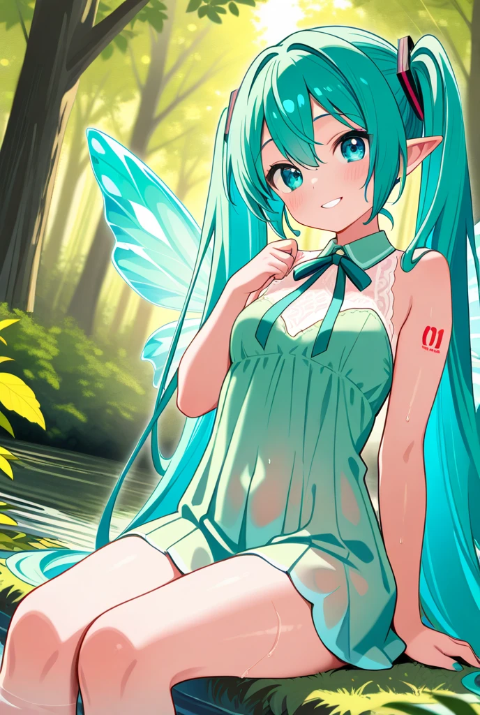 (((close up foot))), Little fairyの少女が悪戯しています, (Flapping its wings, it floats in the air)、(I look up at the girls from the ground.)、(The girls who surrounded me and hugged me)、((A laughing smile)), (Pixie)、(Butterfly on the back々Feathered)、とてもLittle fairy、((Little fairy))、low length、(thin)、((5 years old girl))、(Transparent fair skin), (((child girl)))、Wavy、(Green Hair)、ponytail、Red scrunchie、((Forehead))、Big eyes、Grey Eyes, (Red leotard)、(covered nipples), ((Angle from below1.5)), light pink tights、Covered navel、(Thighs), crotch、foot, ((kicking)), (Angle from the bottom of the girl), (In the woods)、((Kick the penis))、1boy, ((Cast magic on the penis))、((lying big boy)), ((penis)), ((eject cum)), 