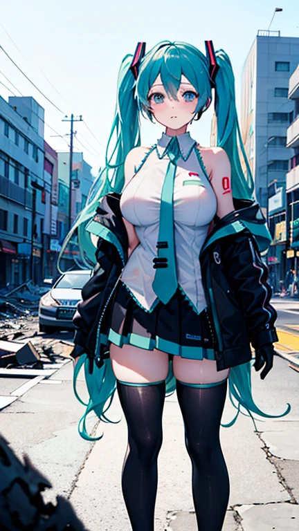 (1 Girl),(high quality), (High resolution), (Very detailed), (8k),(Demolition paperback correct)、Urusei Yatsura、Ram-chan、((Sexy Lingerie))、Wearing a blazer、((Focus on the whole body))、Nipple Shape、((Black knee-high stockings))、Hair messed up by the strong wind、Neutral White Lighting,Sexy pose、