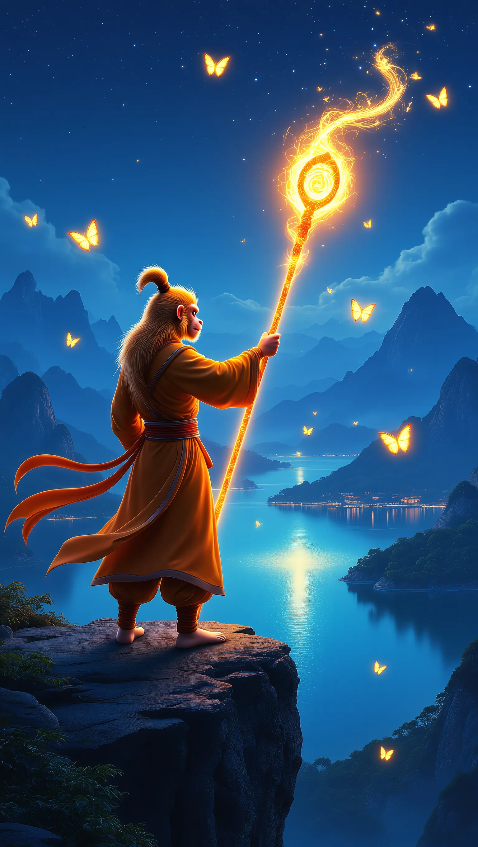 (0519) Majestic Sun Wukong and its staff ✨ - Rare Gear