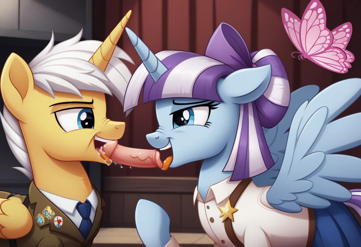 score_9, score_8_up, score_7_up, score_6_up, score_5_up, score_4_up, pony, feral, braeburn, shining armor, human male, duo male, erotic duo, male pov, offscreen character, offscreen human male, erection in pants, pony, human, bulge, bulge in human male pov pants, tenting, bedroom, bed, indoors, detailed, beautiful, vector, blushing, naughty smile, in heat, moaning in pleasure, sexy, anatomically correct, looking at you, penis, horse cock, horsecock, stockings, black stockings, garter straps, maid, maid outfit, dick precum dripping, blushing, embarrassed, femboy, gay, gay sex, submissive braeburn, group sex