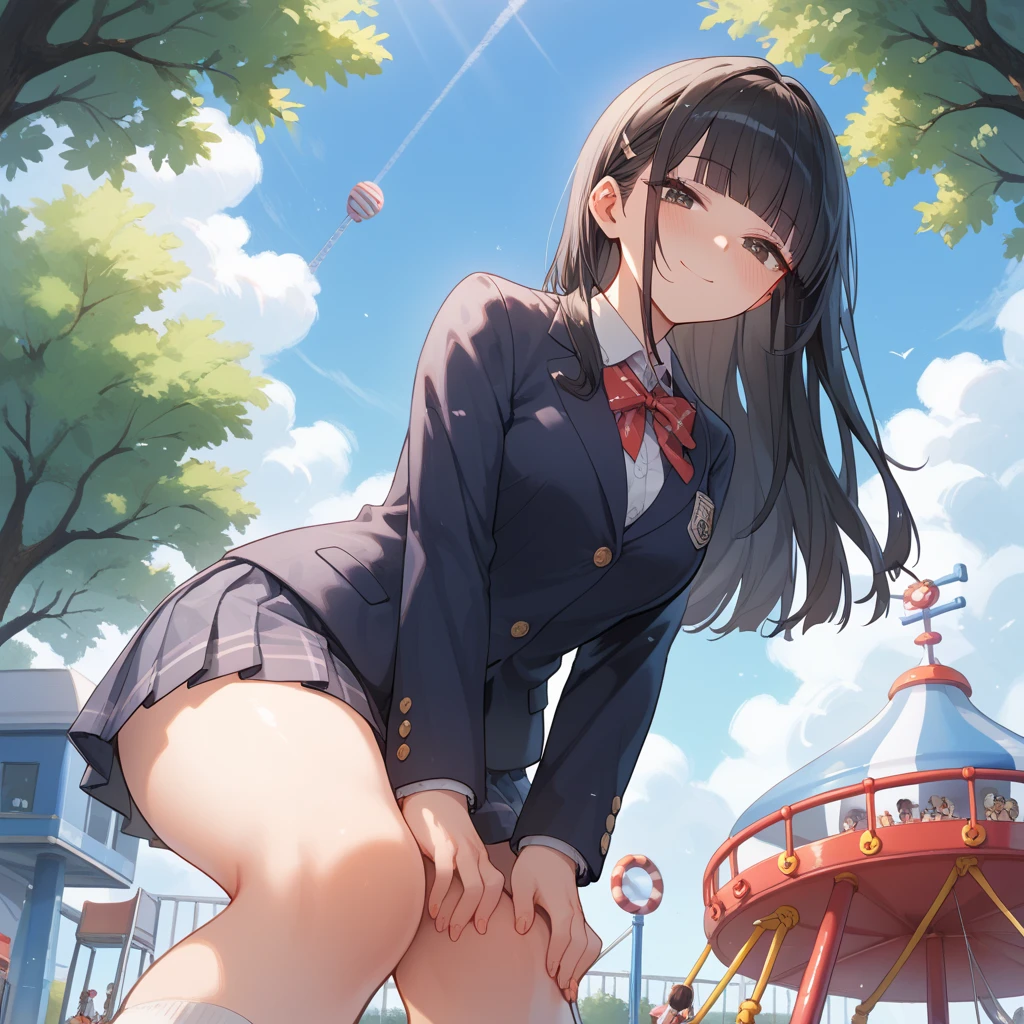 (highest quality:1.4)、High resolution、detailed background)、(detailed beautiful face:1.4)、detailed facial expressions、anatomically correct、beautiful and smooth skin、skin texture、professional lighting、beautiful teenage girl、(two beautiful girls:1.1)、(huge breasts:1.3)、((skirt lift:1.3))、cute hair color、brown hair、braided bob、braided ponytail、realistic、perfect body line、thick thighs、Attractive big ass、Sexual buttocks、cute、
Sexy sailor uniform made of see-through material、white sailor collar、Pleated mini skirt with tartan plaid pattern、white knee high socks、pink panties、No bra、underboob、emphasize cleavage、blushing、
(A beautiful girl is glaring at me with white eyes.:1.5)、(She flips up her skirt to show her panties:1.5)、panty shot、Panty shot、
sexual expression、school trip、Crouching with a building or landscape in the background、big ben、Tower of London、British Museum、Buckingham Palace、cute