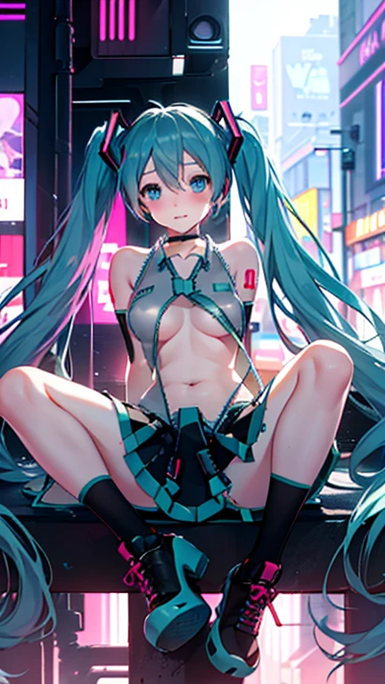 miku hatsune,NSFW,open legs,all-fours,(back),vaginal,sex,masturbation,(pissing),Girl trembling with sexual climax,Heart-shaped pupil,3boy,on stomach,from behind,Ejaculation all over the body:1.5,huge tit,train,crowd,breast squeeze,spread pussy,cum on body:1.5