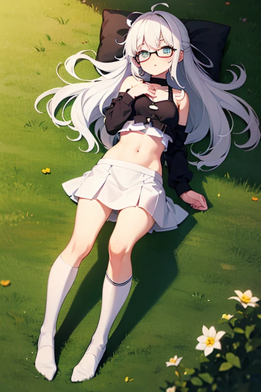 (busty girl), (white jacket), (light pink)tanktop, (white thong)(high-leg)(high-cut), erect nipples, Narrow constricted waist, belly button, Small hips, bare hips, (partially exposed)vulva(labia), (blond hair)buns(twintails), White ribbon, Dark Eyes, blue eyes, sunny metropolis, clitoris(crotch wedge)cameltoe