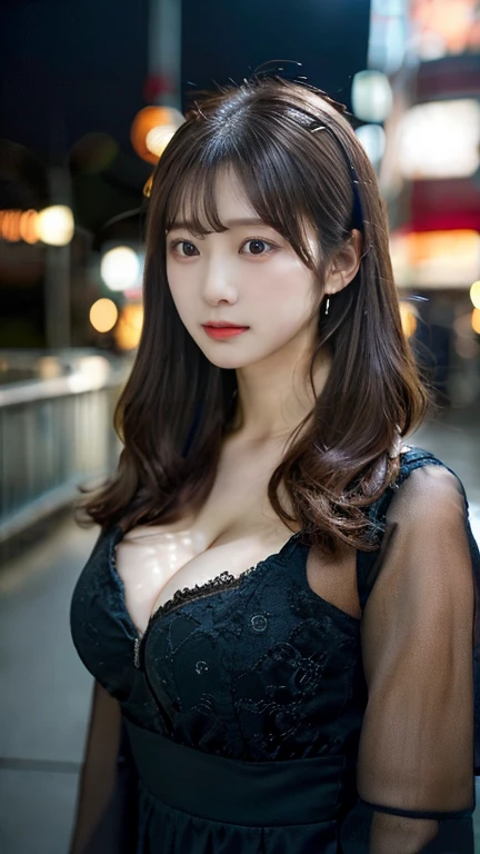 Beautiful city college girl, masterpiece, light makeup, red lips, silver hair, messy long hair, beautiful and elegant. Ultra-definition, masterpiece, realistic texture, perfect work, 16K, HD, night, cinematic lighting, exquisite features, blue eyes, Japanese idol, beautiful face, cute smile, brown hair, beautiful hair, glamorous, Big breasts, huge breasts, huge breasts, erect nipples, greasy muscles, shiny skin, tanned skin, dark skin, big eyes, smooth skin, earrings, necklaces, tattoos, super sexy body, tanned big breasts, wet, thin knit dress , cleavage,