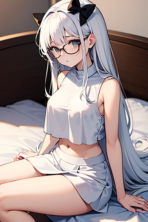 <lora:add_detail:0.5>,masterpiece,best quality,highres,1girl,indoors,<lora:ShangrilaAzurLane-08:0.8>,shangri-la,grey hair,yellow eyes,(parted bangs:1.5),forehead,semi-rimless eyewear,v arms,blush,:o,