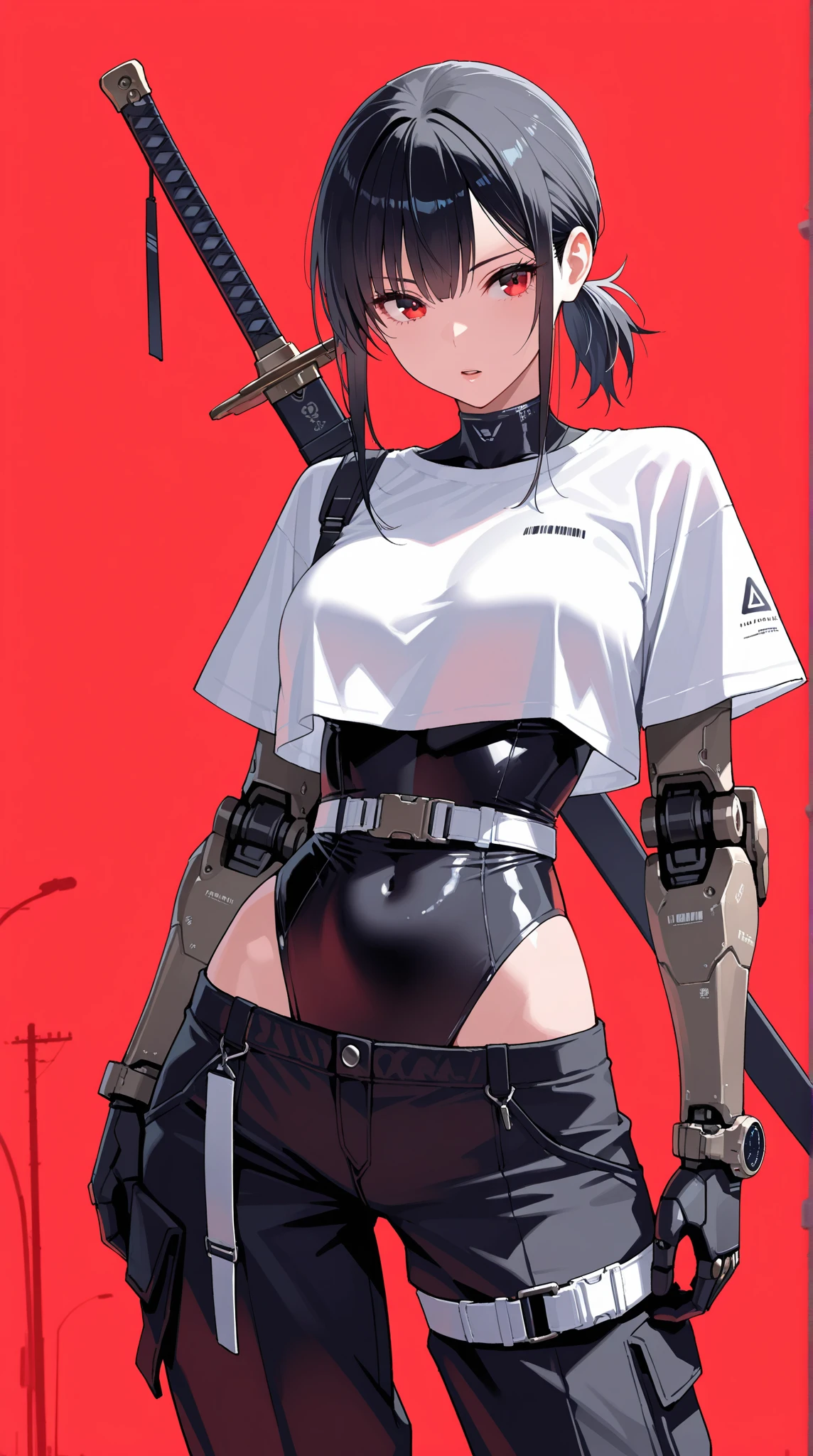 a cartoon image of a woman with pink hair and a gun, inked and colored, female cyberpunk anime girl, oppai cyberpunk, anime character; full body art, cyberpunk anime girl, ????? style, female action anime girl, chiaki nanami from danganronpa, fine details. girls frontline, commission for high res, from girls frontline, yandere intricate