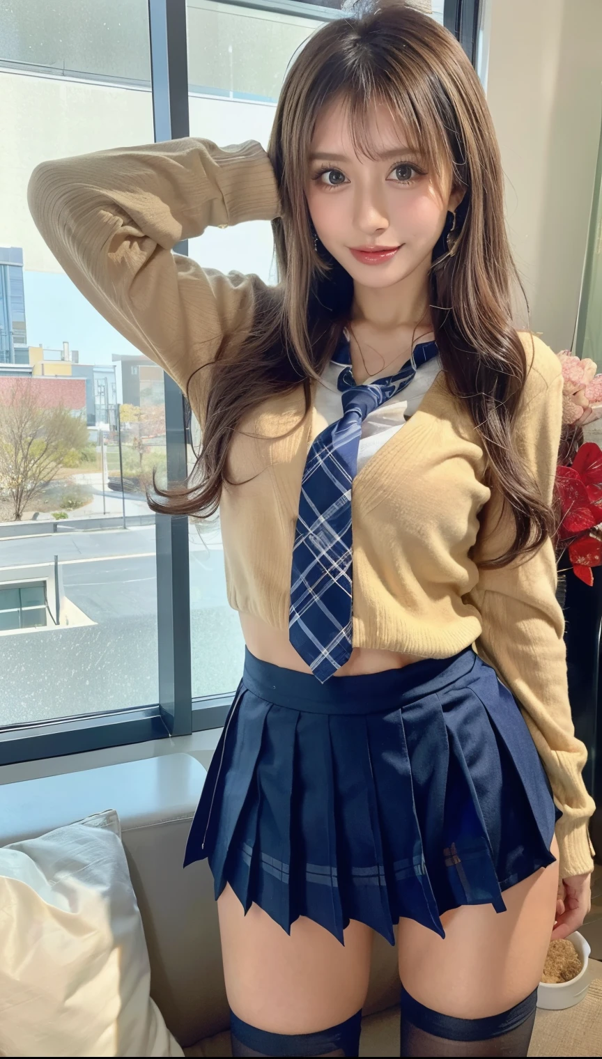 (best high quality:1.2), Work of art, 8k, extremely detailed, (High detail:1.2), (Hotlexi woman), Solo, 24 year old Korean Ulzzang female, ((skirt)), 