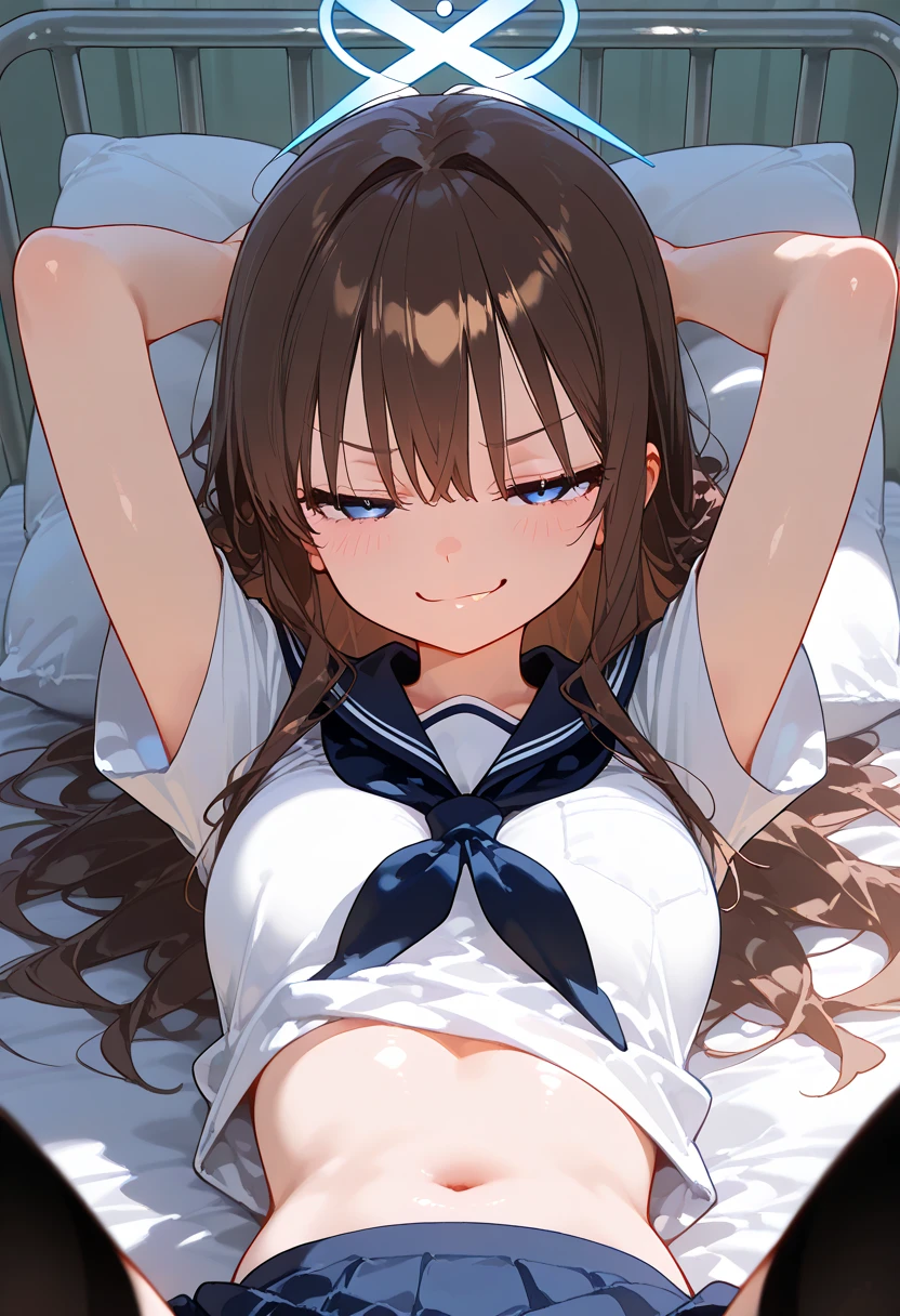 score_9、score_8_up、score_7_up、score_6_up、score_5_up、score_4_up、、Misa Suzuhara、Long Hair、Black Hair、Very long hair、Hair between the eyes、skirt、school uniform、プリーツskirt、Sailor suit、socks、Firm breasts、 1 person、One person、Watching the viewer、masterpiece、High resolution、Highly detailed face、Highly detailed glowing eyes、Symmetrical and highly detailed eyes、whole body、foot、Beach、sand