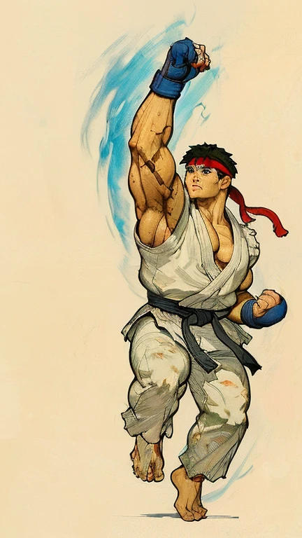 high quality,masterpiece,anime style,Minimum Tone, cowboy shot,underground,imprisonment,looking at the viewer,crossed_arm,squat,(Ryu,male、male,Japanese,white bodice jacket,bottomless,White Fundoshi, head band ,can,sweat vapor,expression of agony,Bukkake ),muscular butt,woman'The tale of,multiple penises,burp once,perfect anatomy,