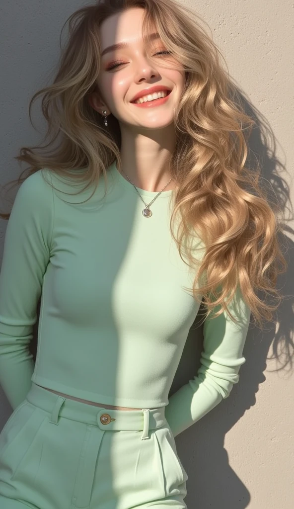 Realismo, mujer rubia hermosa, cabello largo rubio, madura, sonrisa radiante, ojos verdes, vestido de enferma, Sexy, caliente, Exuberante, Position with your back to half side, en un carro.