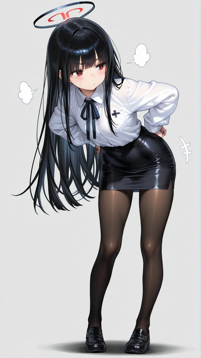 Age 22, White skin girl, almost speaks, Bblack hair, extremely long hair, Cramped, black pantyhose, black sneakers, Bblack hair, hair between the eyes, White hair, cloused mouth, range, cabelo bagunçado saia formal Bblack hair grande extremely long hair olhos cinzas