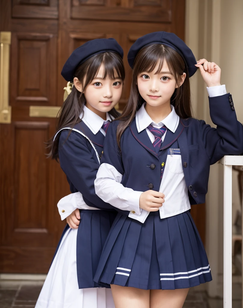 (masterpiece, highest quality:1.4), Award-winning portraits, 8k, 85mm, alone, Beautiful Face, Delicate girl, , (Dark navy blazer jacket, Put your arms behind your back, Close your face:1.2), Dark Navy Skirt, Long sleeve, Sophisticated, cute, , Looking at the audience, 15 yW Photos, Confused, High resolution, Sharp focus, Background blur、(((Flat 、thin and delicate body、Childish atmosphere)))、shiny semi-long hair、ponytail、Mole on the left cheek、 Dark blue eyes、Random Pause、the skirt is swaying in the wind、Hair swaying in the wind、sexy