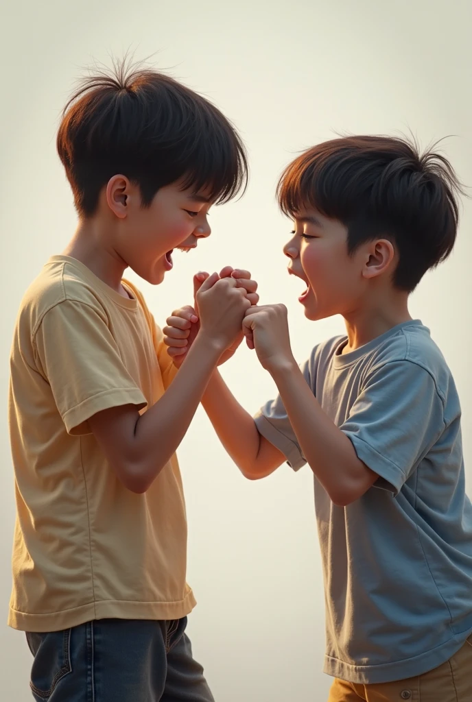 a girl being hit by a boy the same age