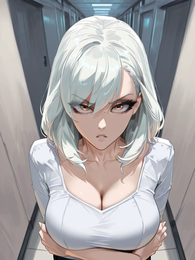 (masterpiece:1.2, best quality), 1milf, solo, white shirt, jeans, front door, sitting down, upper body, big tits, long light platinum blonde hair, bangs, green eyes, big breasts, embarrassed face, embarrassed expression, wet shirt, wet white shirt, long hair, long back lenght hair, blushing face, red face.