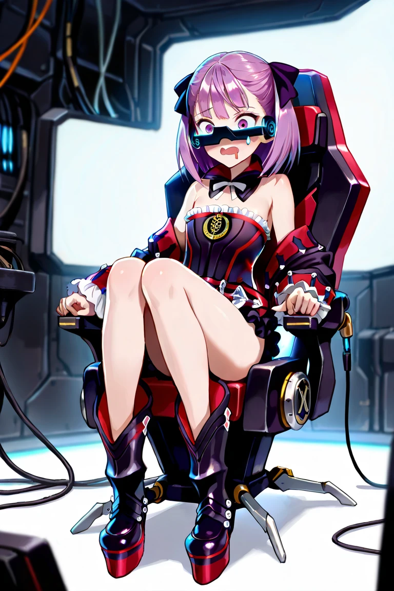 (masterpiece, best quality:1.2), 1girl, solo, picha_\(pose\),picha, sailor, standing split, (masterpiece, best quality:1.2), 1girl, solo,standing_split, asuna, mechanical cyber latex uniform, (royal bedroom background, ),(( spreading legs, head-mounted display)),