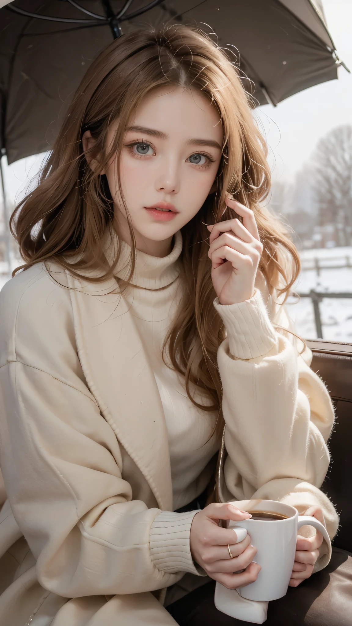 1 beautiful woman, Adult, Red hair, Outline the eyelids, Eyelids with makeup, Black skirt, White sweater, Neckline, White boots, Black bag, sleeping on the bus, open mouth, Close your eyes, Lucy Pinde.Open your legs,limp,Fell asleep,Spread your legs,Head against the window